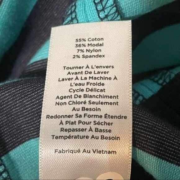 Talbots · Small Petite · Striped Mock Neck Knit Top · Blue Two Tone - Picture 9 of 10